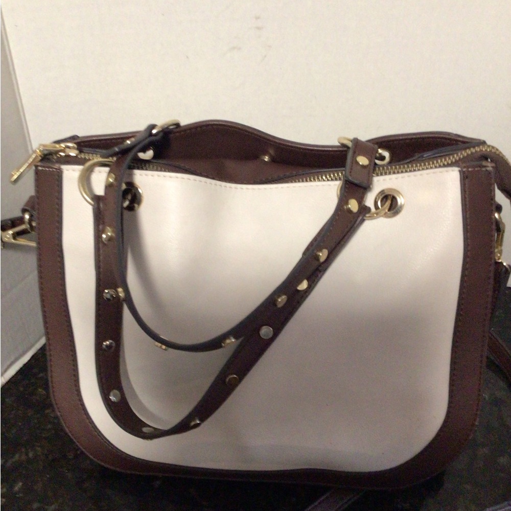 Two-Tone Leather Shoulder Bag